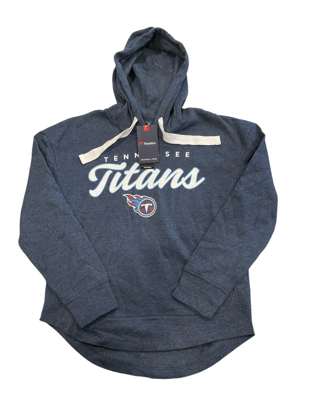 Fanatics Navy Tennessee Titans Pullover Hoodie with Contrast Drawcords Womens S